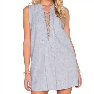 Free People Blue Striped Midi Dress